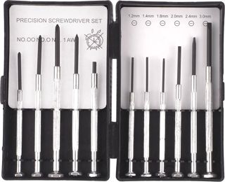 Präzisions Schraubendreher Schlitz Set 11 St. für Mechanik Werkzeuge für Kleinere Reparaturen: Laptop,Handy,Brillen Feinwerkzeug Magnetische Uhrenmacher Werkzeug-Satz in Aufbewahrungs-Box