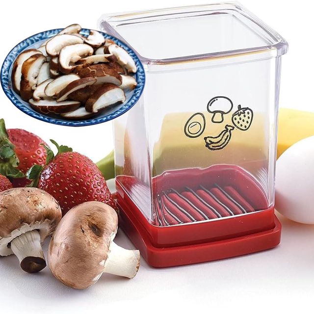 2024 Neuer Obst- und Gemüse-Schnellschneider mit Druckplatte, Obstschneider, Tassen-Eierschneider aus Edelstahl, Eierschneider, Obstschneider, Küchenhelfer (Size : 1pcs)
