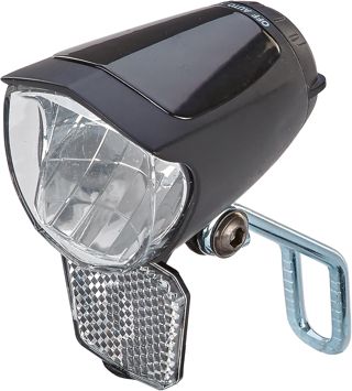 Prophete LED-Scheinwerfer 70 Lux, mit EIN-/Ausschalter, mit Standlicht und Sensorautomatik, Abnehmbarer Reflektor und Nirosta Halter, für Naben-und Seitendynamo, schwarz, one size
