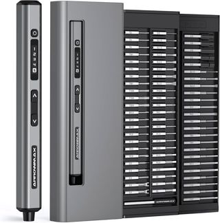 ARROWMAX Elektrischer Schraubendreher Set, 70-in-1 Feinmechanik Werkzeug, 5 Drehmomentstufen, 280 U/min, OLED-Display & 4 LEDs, Mini Akkuschrauber für PC, Laptop, Handy, Uhr & Drohne, SES ULTRA