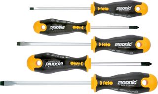 Felo ERGONIC 400 5-teiliger Schraubendreher-Satz Felo Jgo. Dest. Multicolor ohne Uvex-Brille